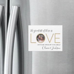 Corinthians Quote Love Photo Wedding Save the Date Magnetic Invitation