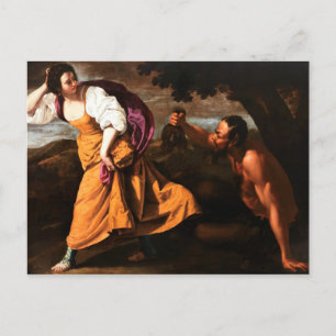 Corisca and the Satyr - Artemisa Gentileschi  Postcard