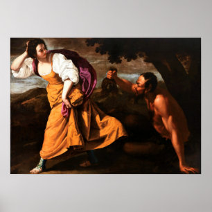 Corisca and the Satyr - Artemisa Gentileschi  Poster