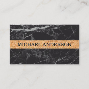 Cork Banner Black Marble Business Card