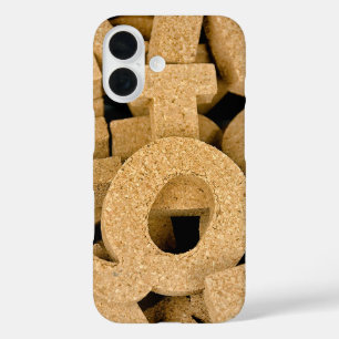 Cork block letters iPhone 16 case