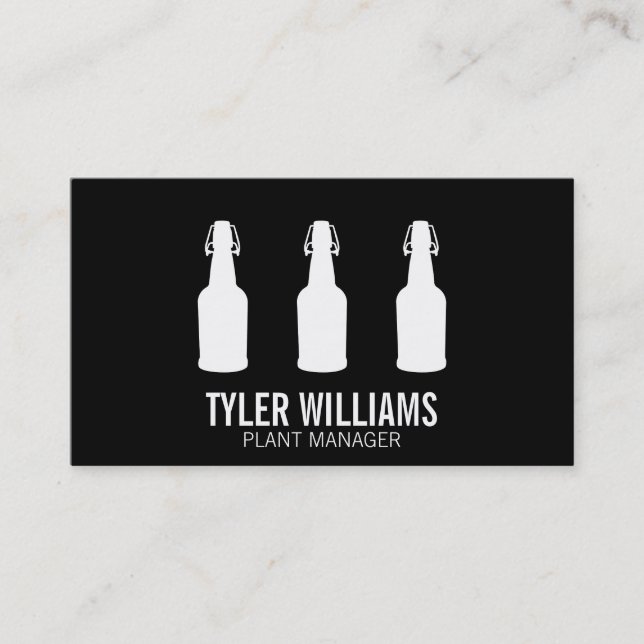Cork Bottles | (white) Business Card (Front)
