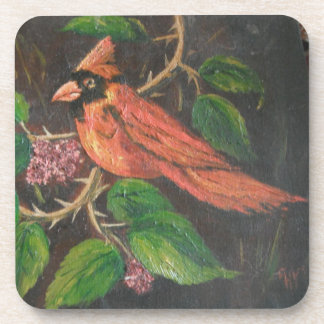 Cork Coaster Set Ann Hayes Painting Cardinal