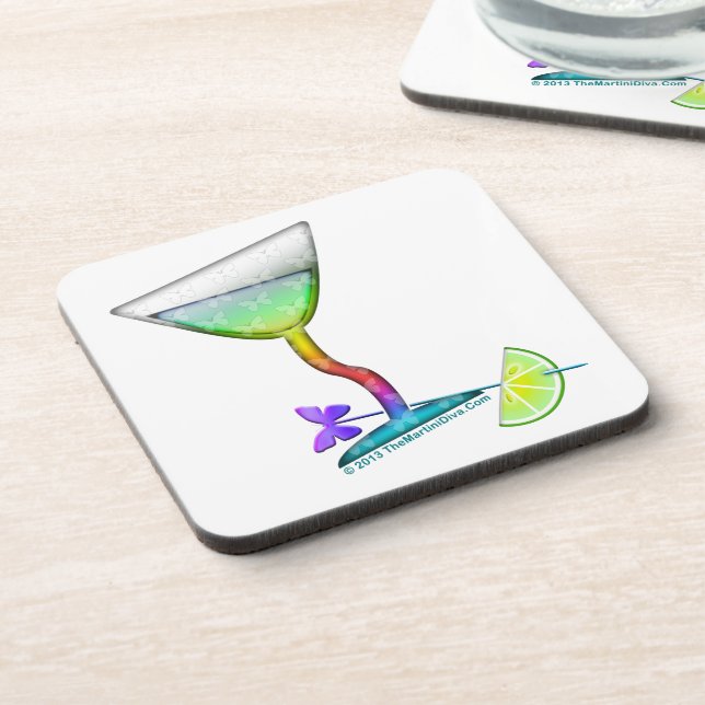 CORK COASTERS - BUTTERFLY MARTINI (Left Side)