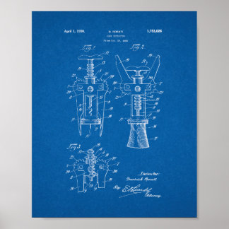 Cork Extractor Patent - Blueprint Poster