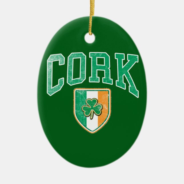 CORK Ireland Ceramic Tree Decoration (Front)