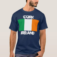 Cork, Ireland with Irish flag