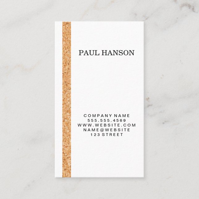 Cork Striped Accent Business Card (Front)