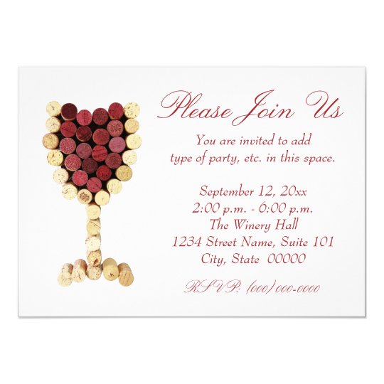 Cork Wine Glass Invitations