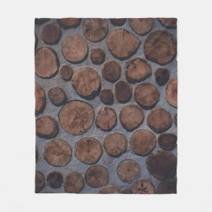Cork wood decors fleece blanket