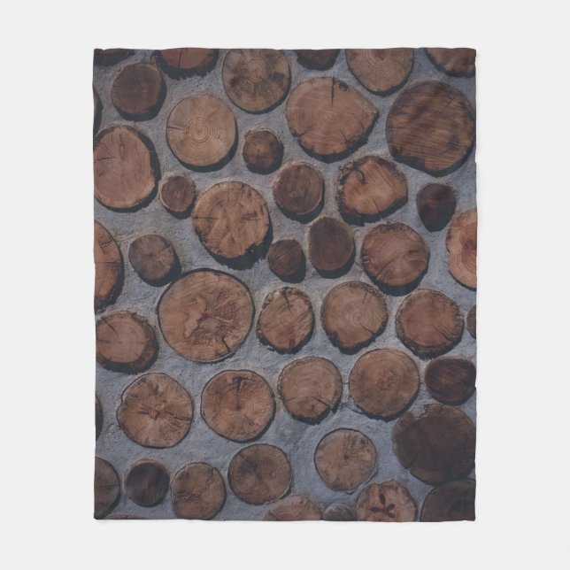 Cork wood decors fleece blanket (Front)