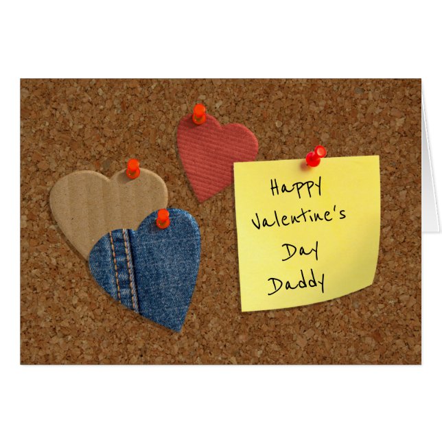 Corkboard cutout hearts Valentine (Front Horizontal)