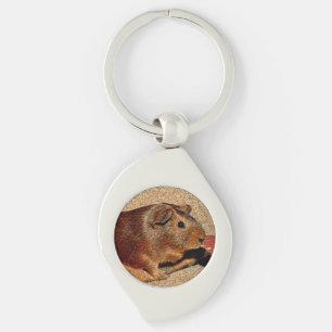 Corkboard Look Guinea Pig Key Ring