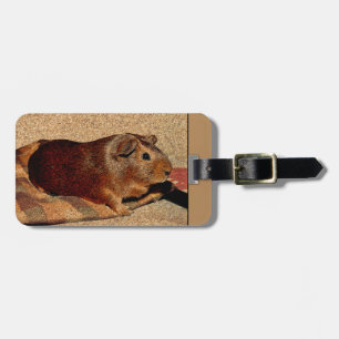 Corkboard Look Guinea Pig Luggage Tag