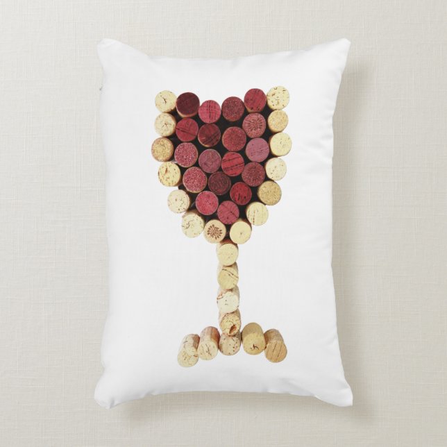 Corks Wine Glass Accent Pillow (Front(Vertical))