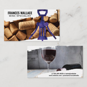 Corks Wine Opener Grapes Business Card