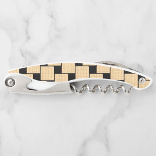 Corkscrew Bottle Opener Beige and Black