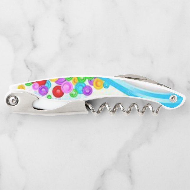 Corkscrew Bottle Opener Colourful (Front)