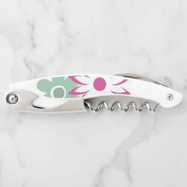 Corkscrew Bottle Opener Floral (Front)