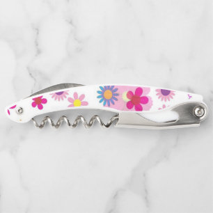 Corkscrew Bottle Opener Floral