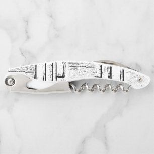 Corkscrew Bottle Opener White and Black