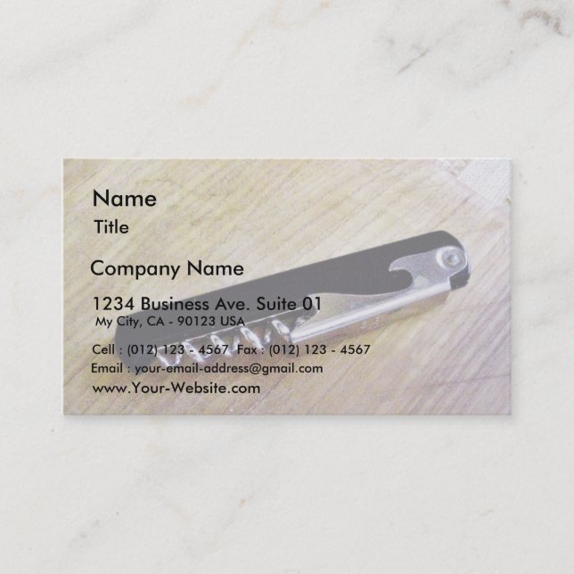 Corkscrew Business Card (Front)