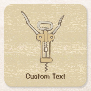 Corkscrew Square Paper Coaster