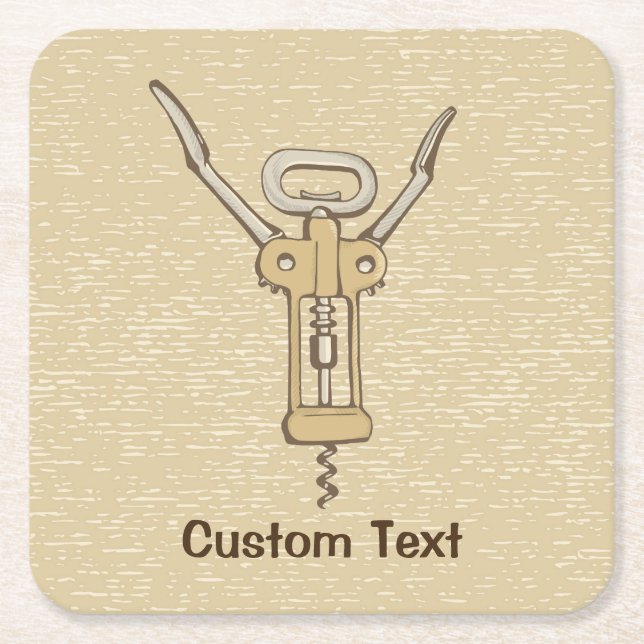 Corkscrew Square Paper Coaster (Front)