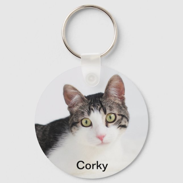 Corky the Cradle Cat Keychain (Front)