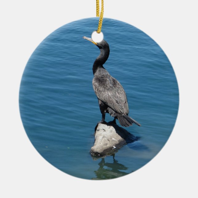 Cormorant Ceramic Ornament (Front)