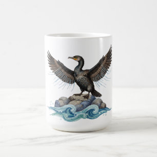 Cormorant on the Rocks Coffee Mug