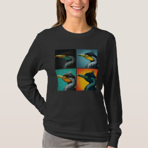 Cormorant Pop Illustration Colorful Animal Women T-Shirt