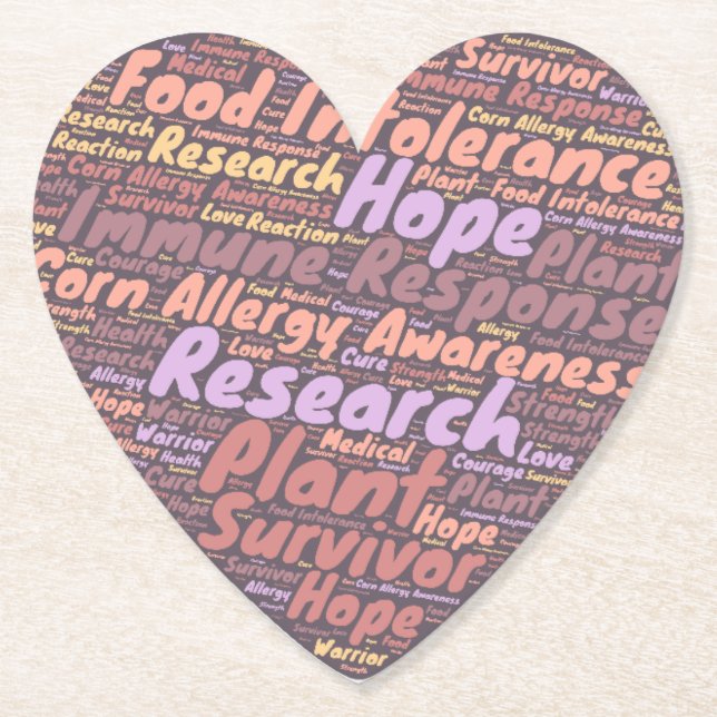 Corn Allergy Awareness Paper Coaster (Front)