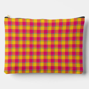 Corn and Razzmatazz Plaid Gold Pink Yellow Accessory Pouch