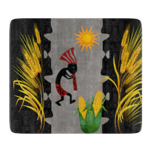 Corn and Wheat Harvest Kokopellii Cutting Board