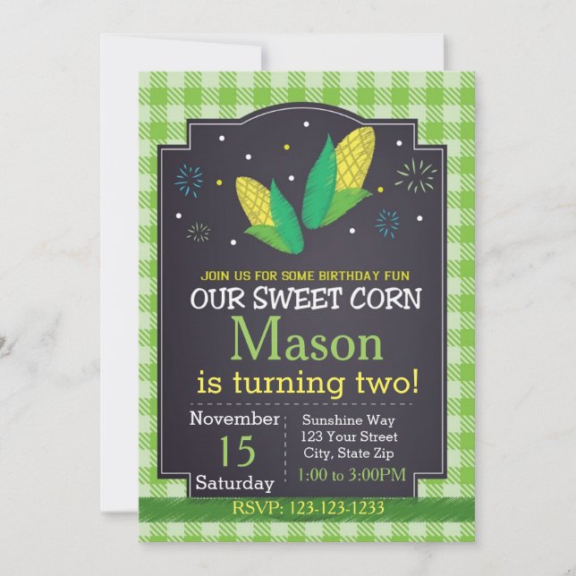 Corn Birthday Invitation (Front)