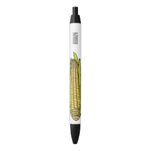Corn cartoon illustration  black ink pen