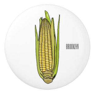 Corn cartoon illustration  ceramic knob