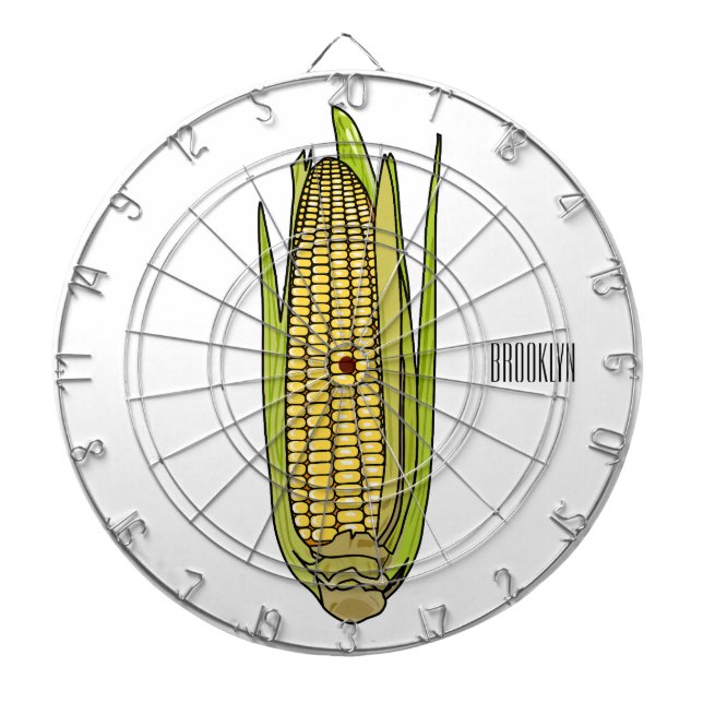 Corn cartoon illustration  dartboard (Front)