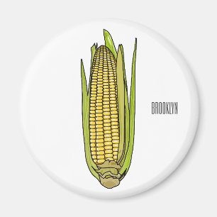 Corn cartoon illustration magnet