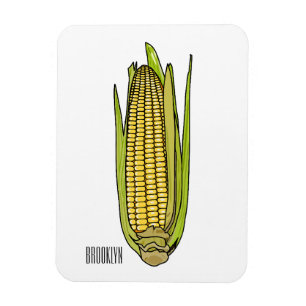 Corn cartoon illustration magnet