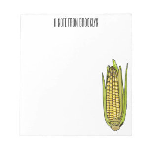 Corn cartoon illustration  notepad