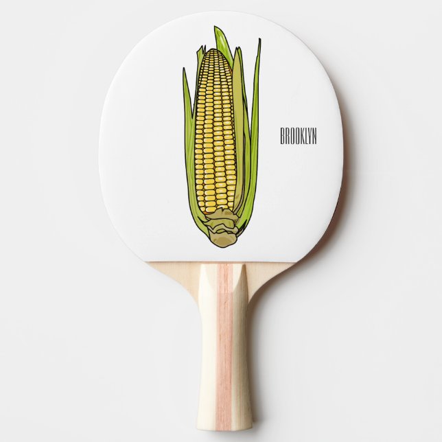 Corn cartoon illustration  ping pong paddle (Front)