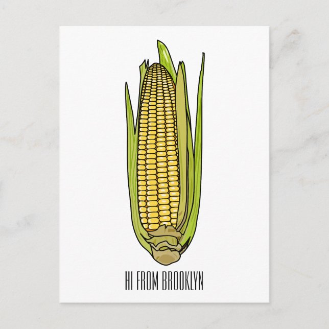Corn cartoon illustration  postcard (Front)