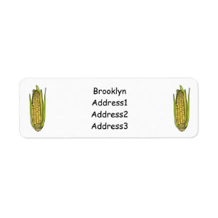 Corn cartoon illustration return address label