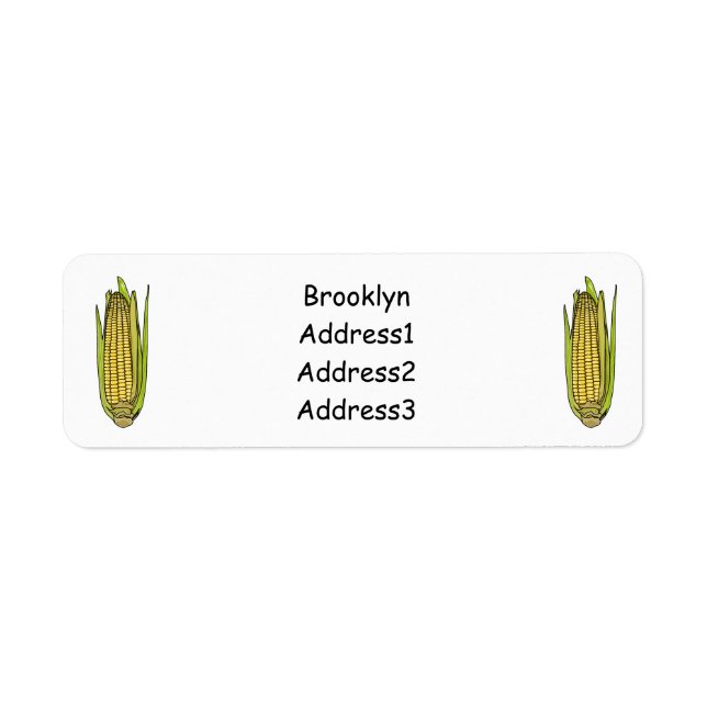 Corn cartoon illustration return address label (Front)