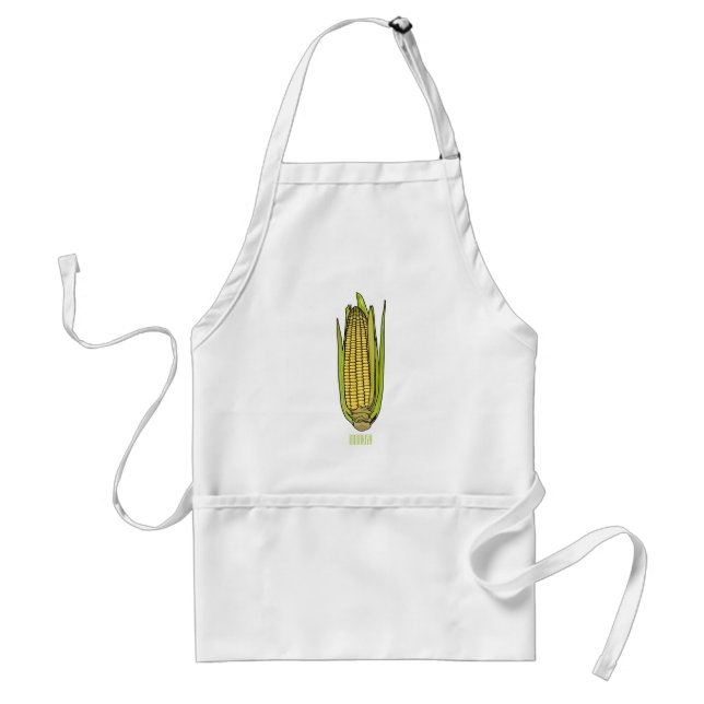 Corn cartoon illustration  standard apron (Front)