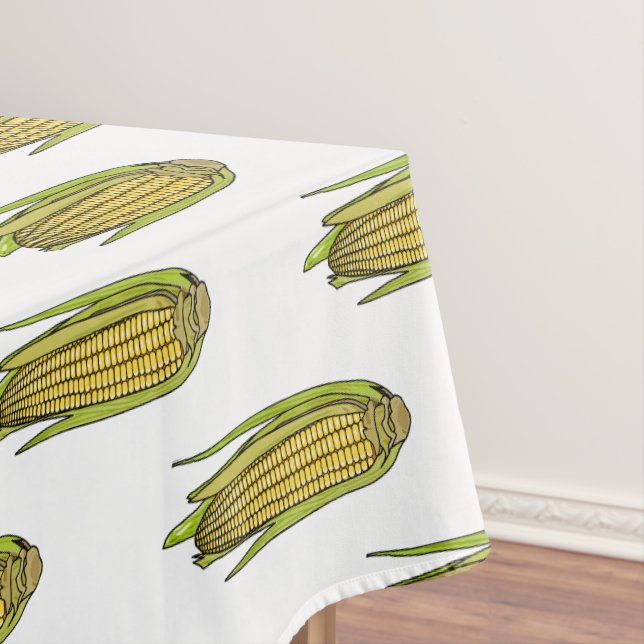 Corn cartoon illustration  tablecloth (In Situ)
