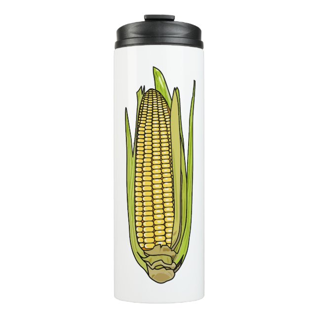 Corn cartoon illustration  thermal tumbler (Front)