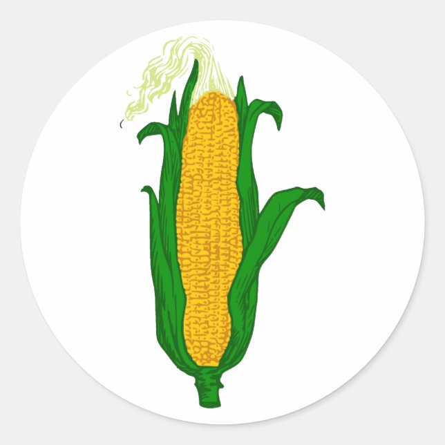 corn classic round sticker (Front)